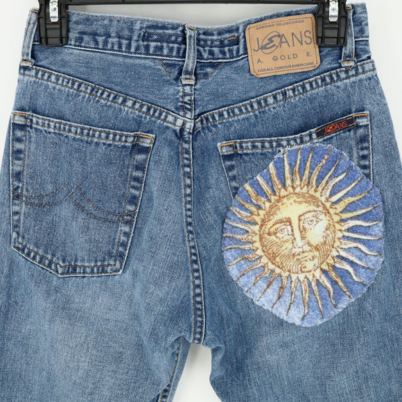 Agolde Jeans Womens 26 Waist Blue Cotton Denim Crop Customized Patchwork AG - Picture 9 of 16